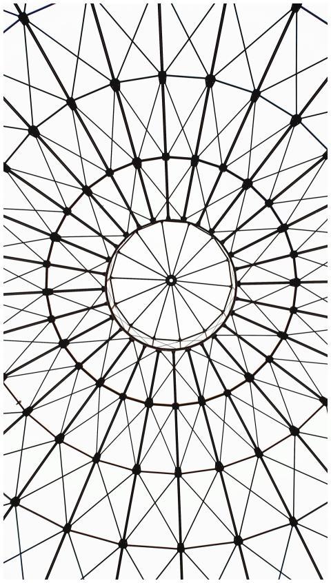 Artistic geometric dome ceiling with intricate lin