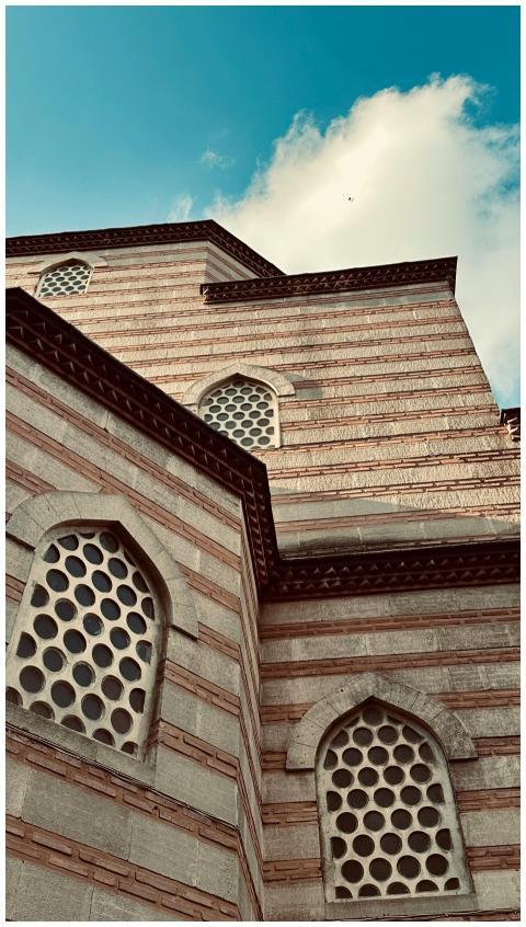 Angular view of historic Ottoman building with lat