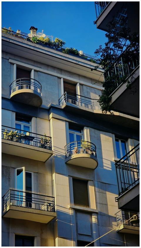 Charming facade of a residential building in Bari,