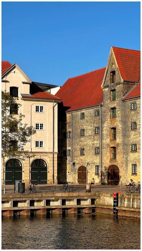Charming historic buildings by the water in Copenh