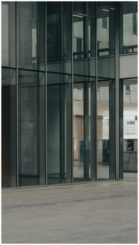 Sleek modern architecture with glass facade in an