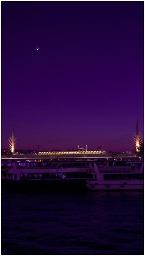 A stunning night view of a bridge in Istanbul, ill