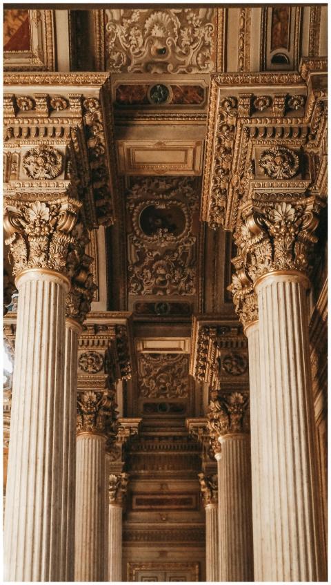 Intricate carvings and grand columns inside Dolmab
