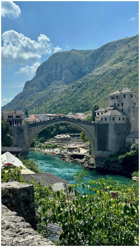 Stunning view of Stari Most bridge in Mostar, Bosn