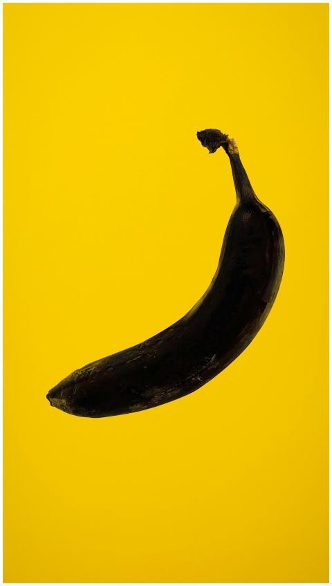 Artistic photo featuring a black banana against a