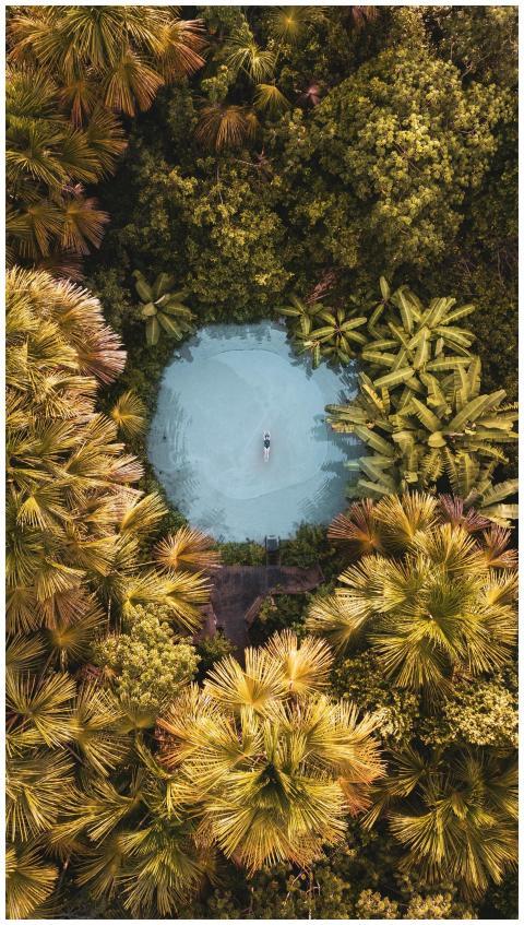 Captivating aerial shot showcasing a tranquil lago