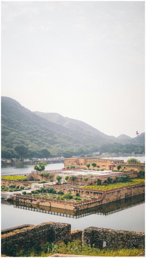 Peaceful landscape of the picturesque gardens with