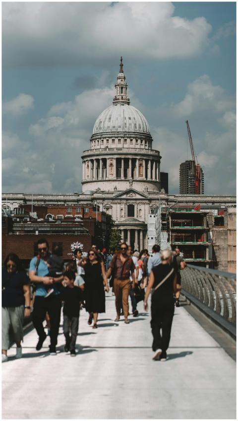 Walking across Millennium Bridge towards St Paul's