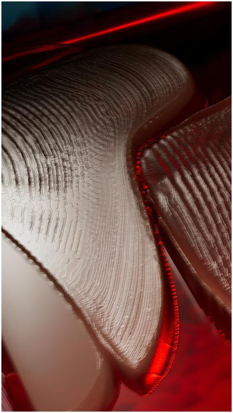 Abstract 3D render featuring textured surfaces and