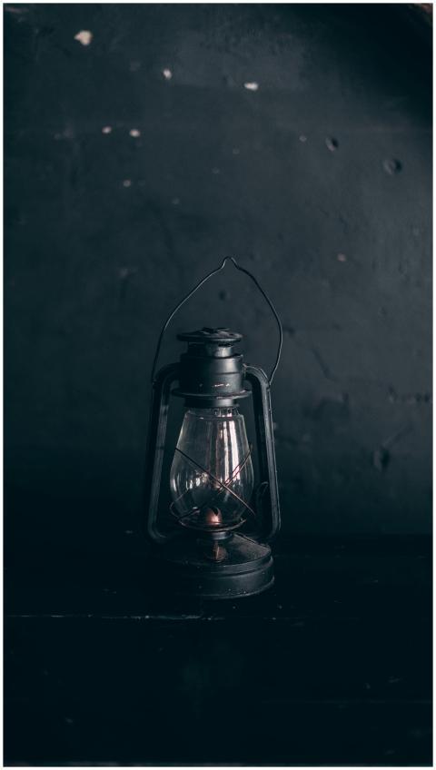 Black and white of vintage metal lantern lamp plac