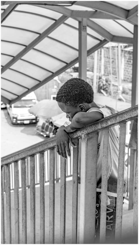 Black White Portrait Thoughtful