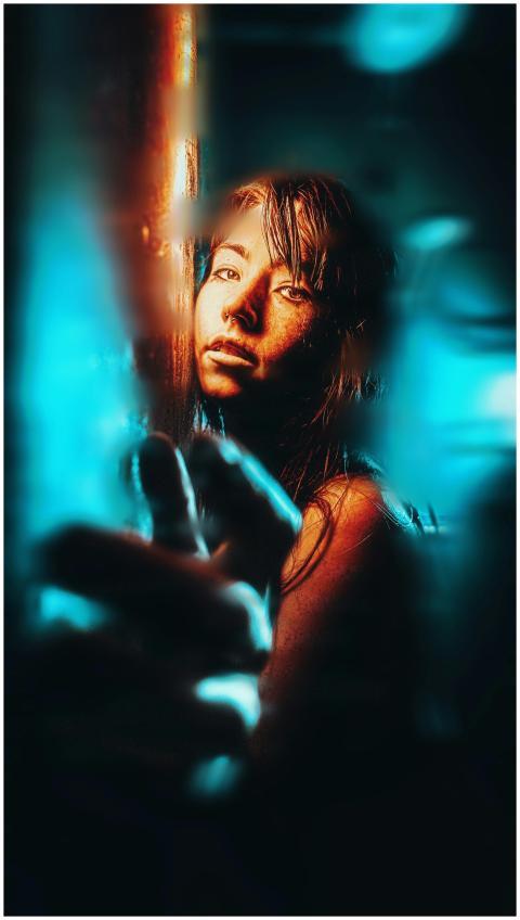 Artistic portrait of a woman with dark aesthetic,