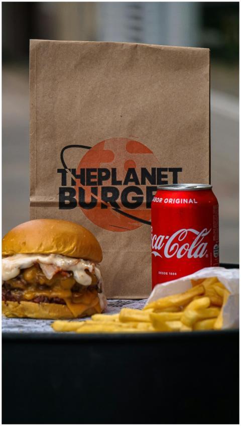 Appetizing fast food meal with a juicy burger, cri