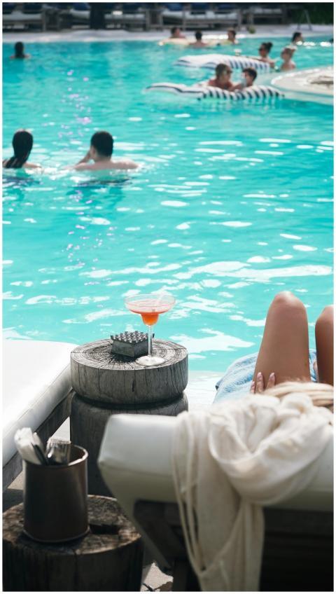 Relaxing Poolside Lounge Cocktail
