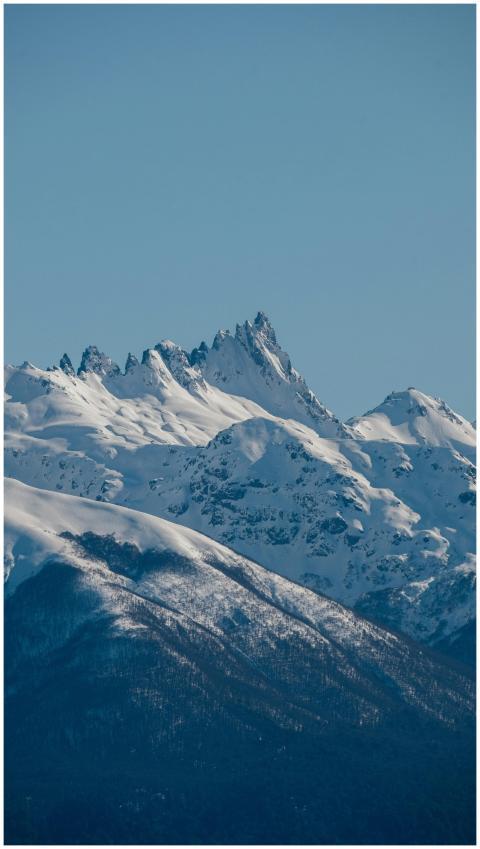 Breathtaking view of snow-capped jagged mountain p