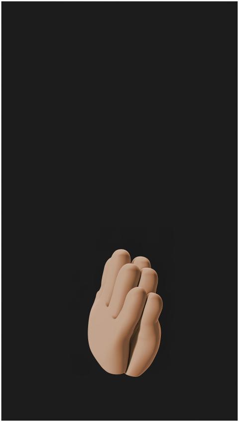 A digital 3D illustration featuring a pair of clap