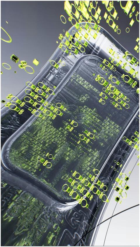 A dynamic 3D illustration showcasing futuristic te