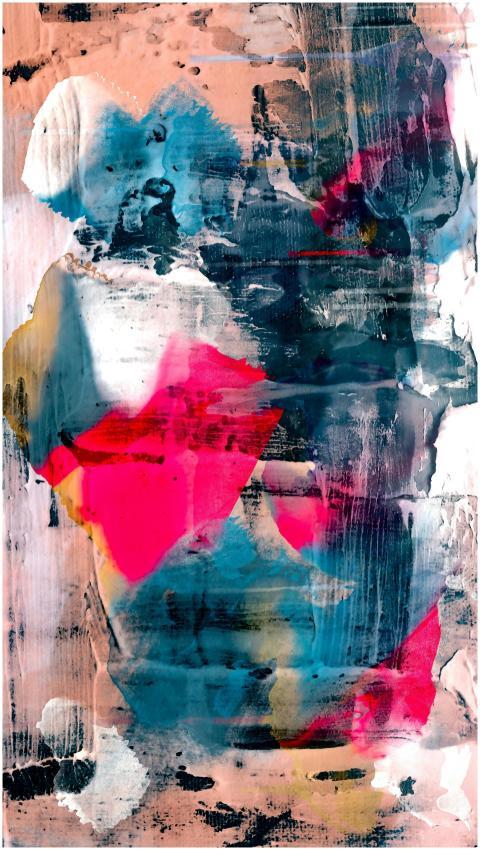 Colorful abstract expressionist painting with bold