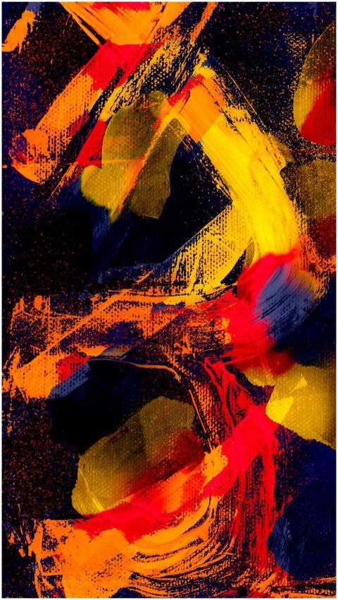 Colorful abstract expressionist painting with bold