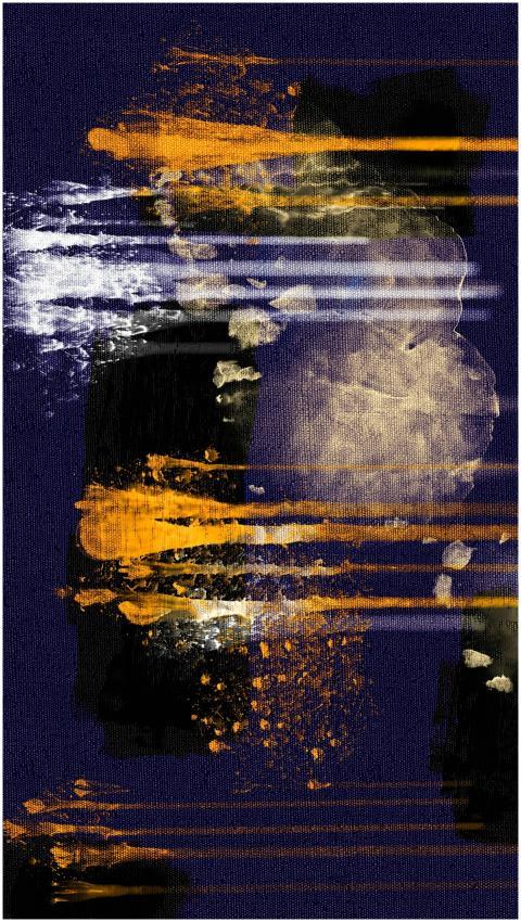 Vibrant abstract expressionist artwork featuring b