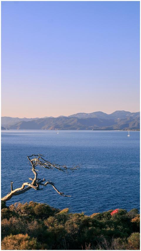 Captivating view of a tranquil mountain lake at su