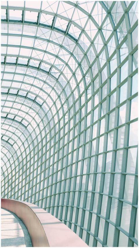 Explore the modern architecture of a glass ceiling