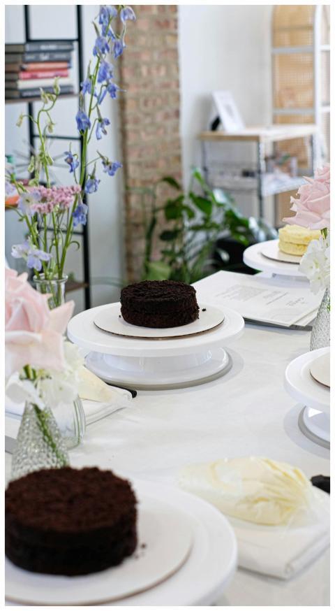 Indulgent chocolate cakes elegantly displayed with