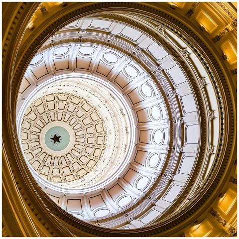 Stunning view of the Texas State Capitol dome inte