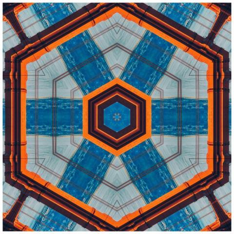 Colorful geometric pattern in a kaleidoscope style