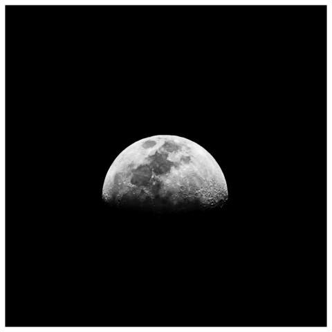 Stunning black and white photo of the half moon ag