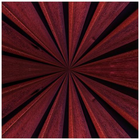 An abstract radial art piece with wooden textures