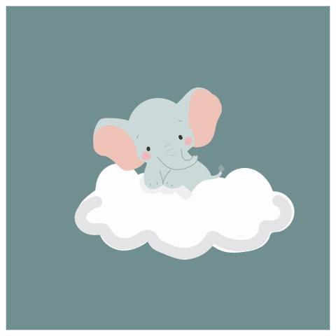 Cloud Elephant Cute Sleep