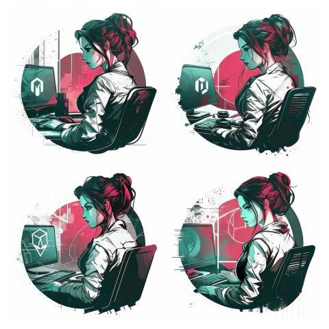 Ai-Generated Woman Computer Laptop