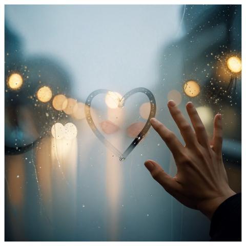 Ai Generated Heart Window Rain