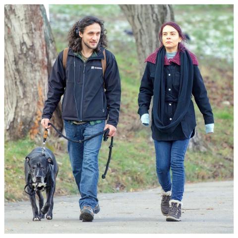 Dog Couple Family People