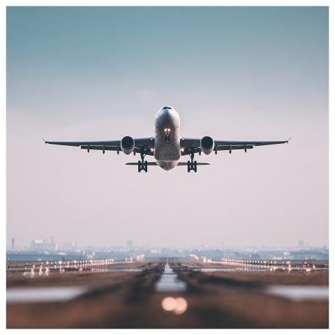 Airplane Flying Takeoff Runway