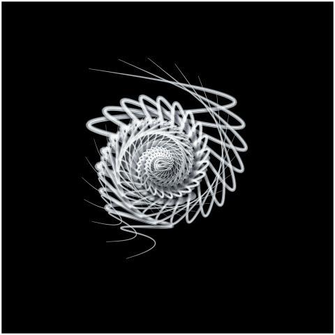 Intricate spiral abstract art with a black backgro