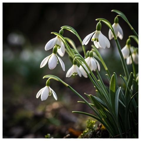 Snowdrop White Flower Spring Nature