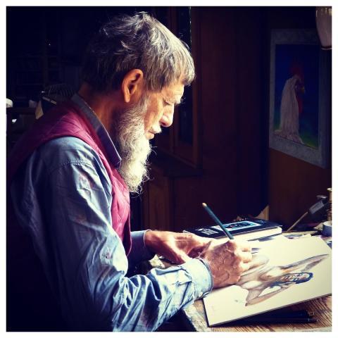 Man Artist Drawing Painting