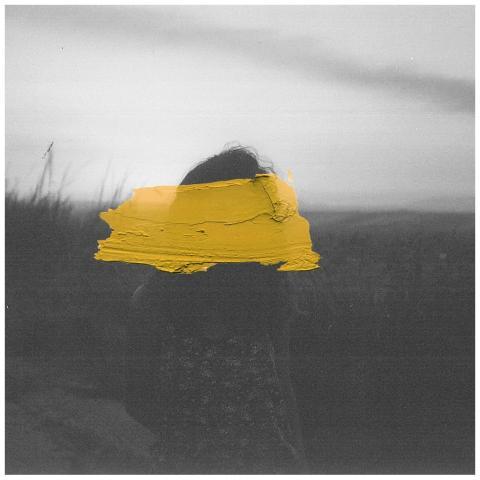 Artistic abstract portrait featuring a black and w