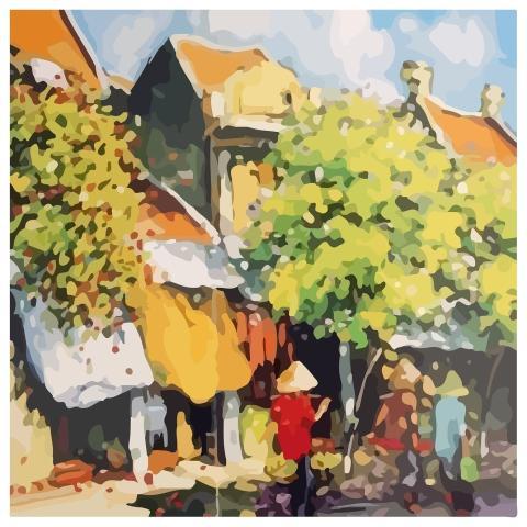 Houses People Low Poly Art Low Polygon Art