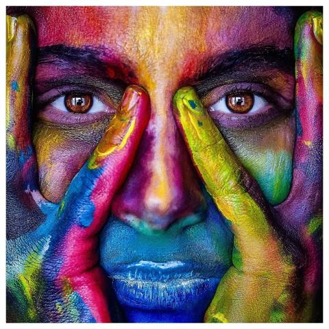 Girl Face Colorful Colors