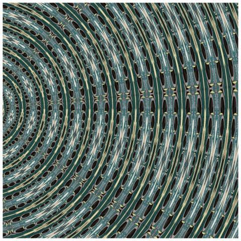 A detailed geometric pattern with a kaleidoscope e