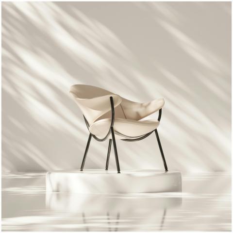 A modern armchair with sleek design in a minimalis