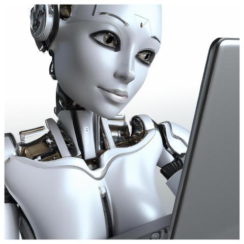 Ai Generated Robot Woman Eyes