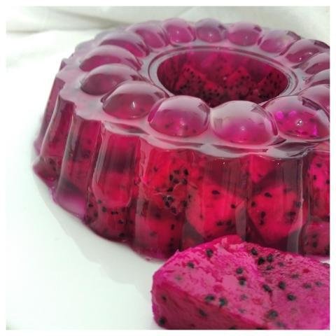Dragon Fruits Pudding Jelly Gelatin
