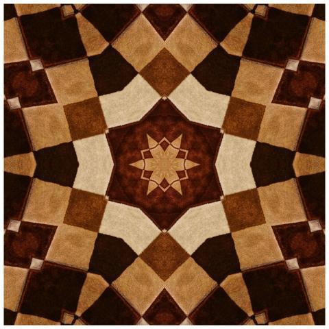 Intricate geometric mosaic with earthy tones and s
