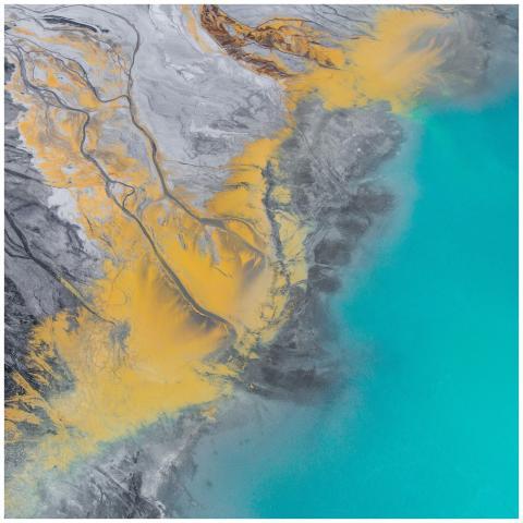 Stunning aerial shot of colorful land and water pa