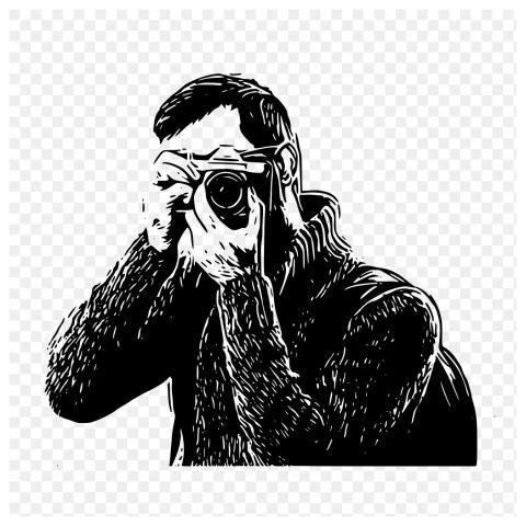 Man photographer png sticker, lifestyle