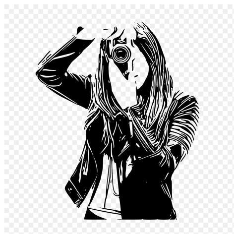 Woman photographer png sticker, lifestyle